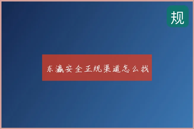 东瀛安全正规渠道怎么找